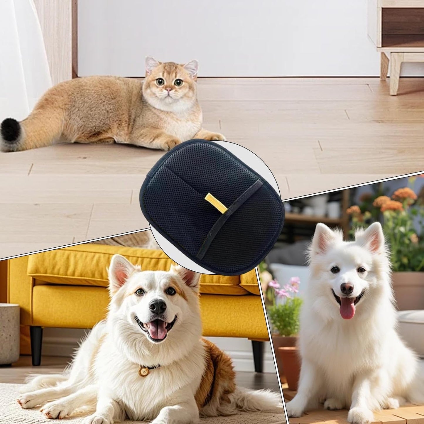 Guanti Elettrostatici per La Rimozione Dei Pelis Di Animali Domestici, Spazzola Togli Peli Animali, Spazzola Peli Cane E Gatto,Guanti per La Toelettatura Dei Gatti Rimuovi E Raccogli Peli Animali