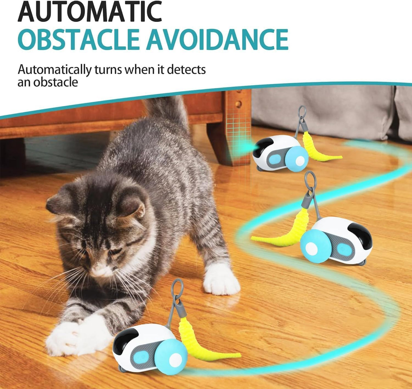 Giocattolo per Gatti Elettrico Con Telecomando, Giocattolo Elettrico per Gatti, Giocattolo Interattivo, Palla Intelligente Con 2 Modalità, Regalo Di Gatti Giochi (Blu)