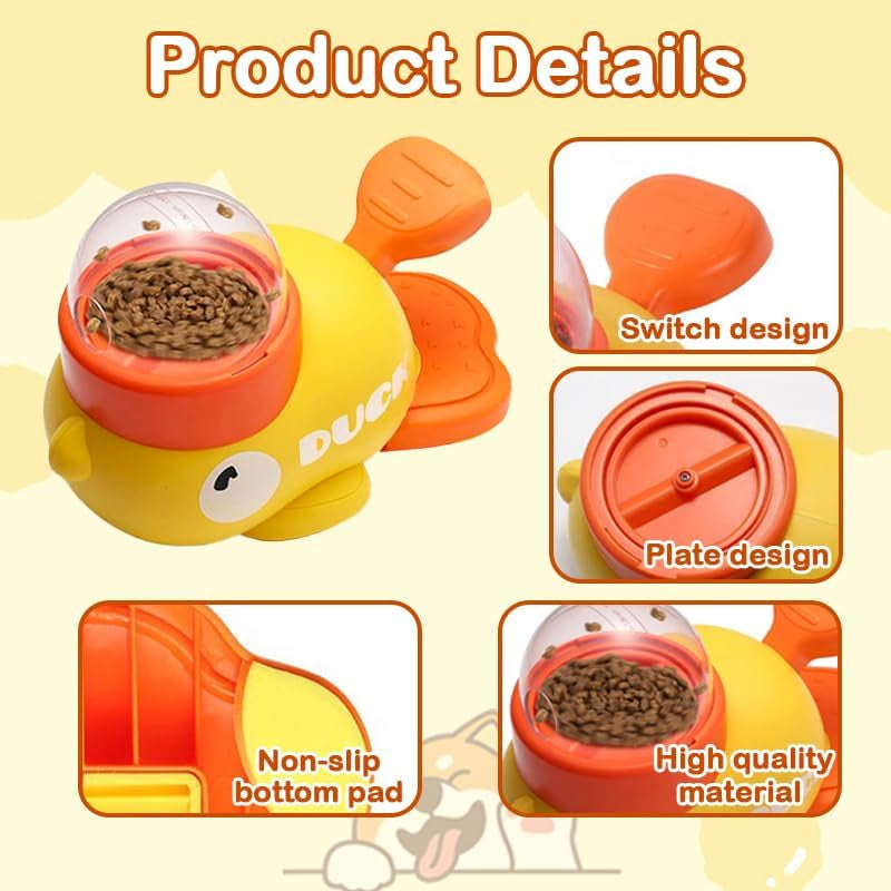 Duck Shaped Dog Treat Dispenser,Interactive Pet Automatic Feeder Toy,Duck Treat Dispenser, Duck Shape Pet Slow Feeder per Gatti Strumento Di Alimentazione Del Cane Tratta, Riduce Il Gonfiore & Anti-In