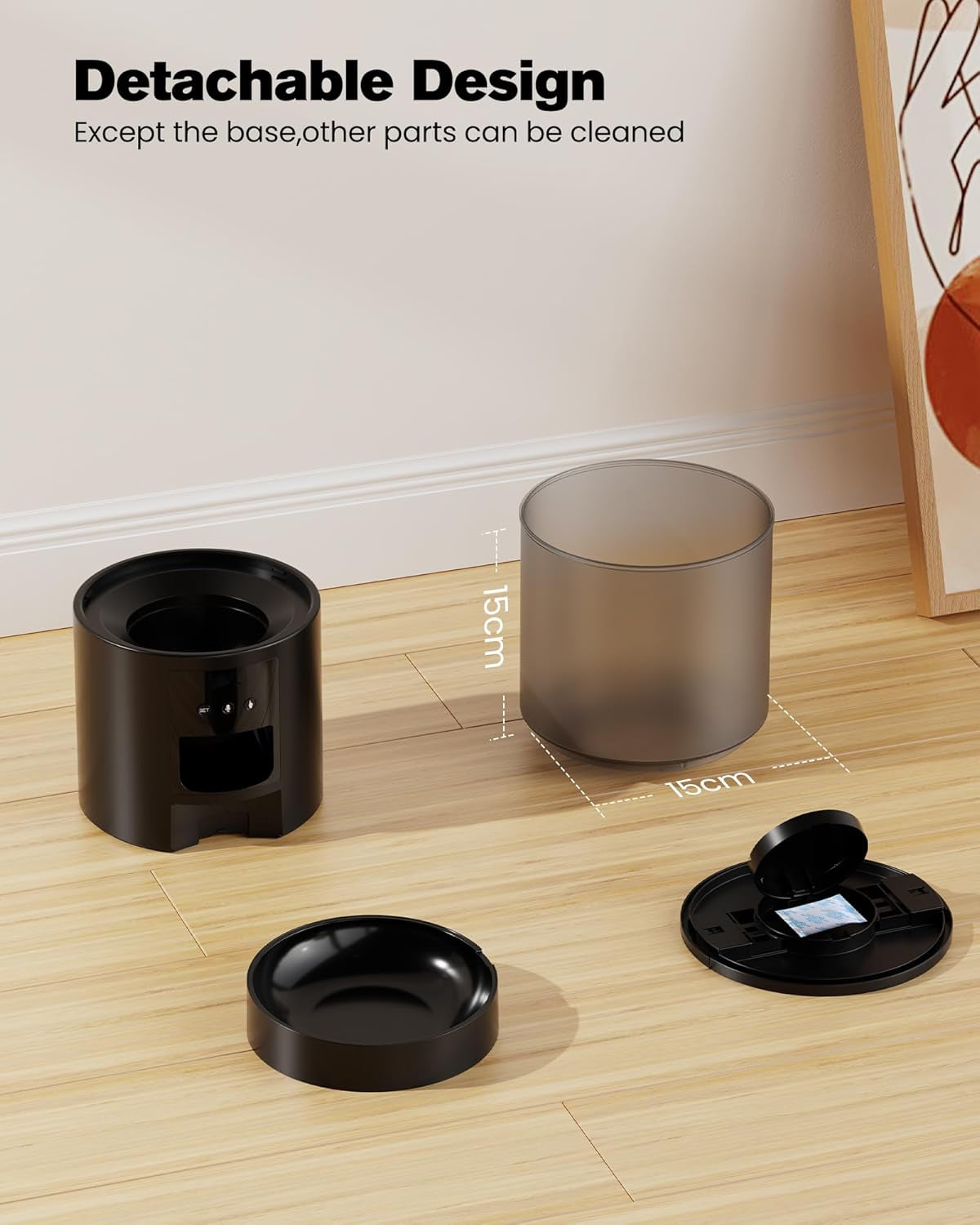 Distributore Automatico Cibo Gatti Cani Wifi: Dosatore Crocchette per Animali Domestici Con 10S Registrazione - Mangiatoia Automatica per Cibo Distributore Crocchette Gatto Timer Nero 4L