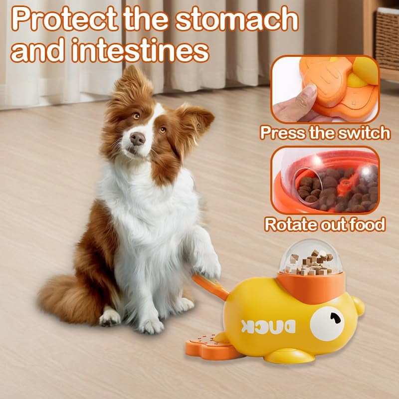 Duck Shaped Dog Treat Dispenser,Interactive Pet Automatic Feeder Toy,Duck Treat Dispenser, Duck Shape Pet Slow Feeder per Gatti Strumento Di Alimentazione Del Cane Tratta, Riduce Il Gonfiore & Anti-In