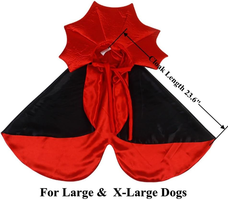 Dog Halloween Costume Large Breed,Adjustable XL XXL Big Dog Vampire Costumes,Golden Retriever German Shepherd Halloween Costume Black Red (Black, Large)