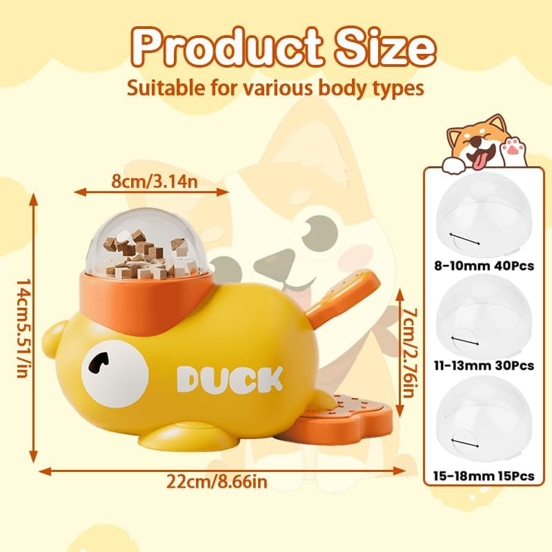 Duck Shaped Dog Treat Dispenser,Interactive Pet Automatic Feeder Toy,Duck Treat Dispenser, Duck Shape Pet Slow Feeder per Gatti Strumento Di Alimentazione Del Cane Tratta, Riduce Il Gonfiore & Anti-In