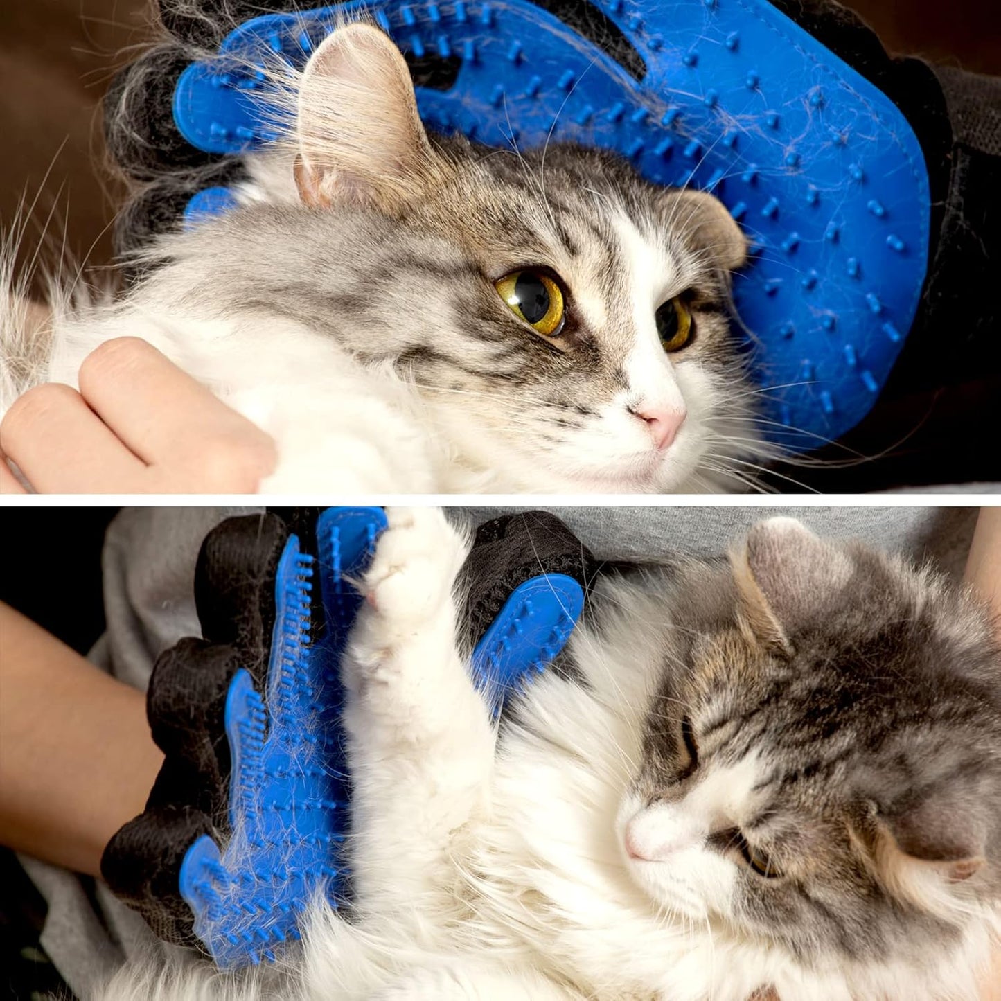 Guanto per Pulizia Pelo Animali Spazzola, Animali Domestici per La Toelettatura, Con Design Migliorato a Cinque Dita, La Efficace Rimozione Dei Peli Di Cani Gatto,Massaggio Pulizia (Verde)