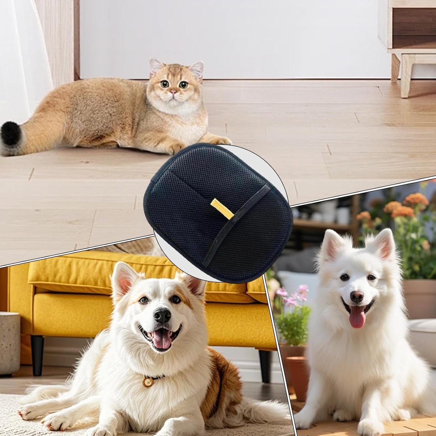 Guanti Elettrostatici per La Rimozione Dei Pelis Di Animali Domestici, Spazzola Togli Peli Animali, Spazzola Peli Cane E Gatto,Guanti per La Toelettatura Dei Gatti Rimuovi E Raccogli Peli Animali