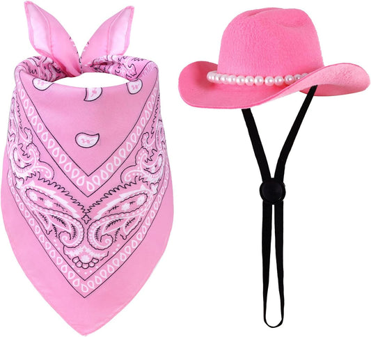 Accessori per Costume Da Cowboy per Animali Domestici, Costumi Di Halloween per Cani Di Piccola Taglia, Gatto, Cappello Da Cowboy E Bandana, Sciarpa, Festa Di Halloween, Accessori per Cosplay