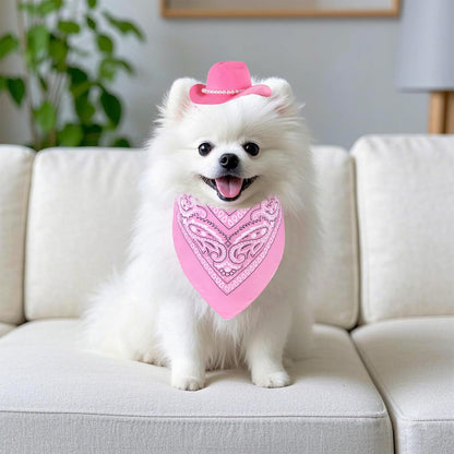 Accessori per Costume Da Cowboy per Animali Domestici, Costumi Di Halloween per Cani Di Piccola Taglia, Gatto, Cappello Da Cowboy E Bandana, Sciarpa, Festa Di Halloween, Accessori per Cosplay