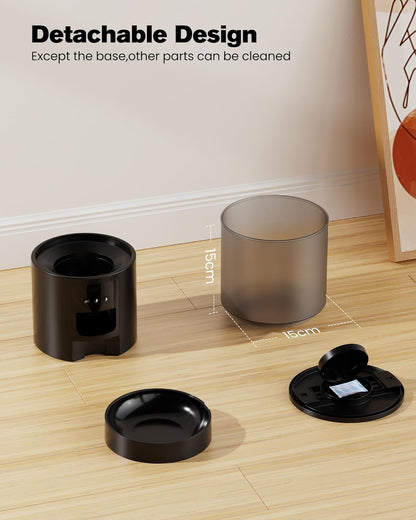 Distributore Automatico Cibo Gatti Cani Wifi: Dosatore Crocchette per Animali Domestici Con 10S Registrazione - Mangiatoia Automatica per Cibo Distributore Crocchette Gatto Timer Nero 4L