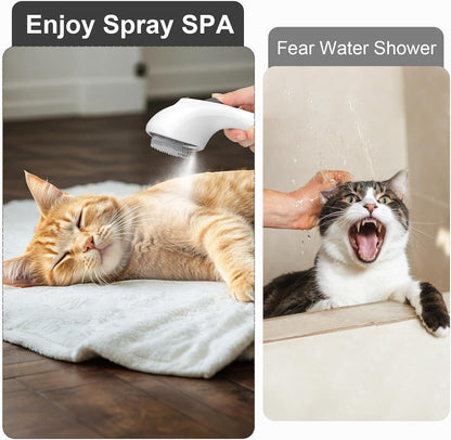 Spazzola a Vapore per Gatti E Cani Con Pulsante Di Rilascio, [Design Ultra-Silenzioso/Manico Ergonomico] Spazzola a Vapore Ricaricabile per Animali Domestici,Spazzola per Gatti, Cani Conigli