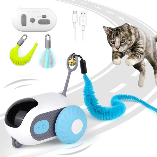 Giocattolo per Gatti Elettrico Con Telecomando, Giocattolo Elettrico per Gatti, Giocattolo Interattivo, Palla Intelligente Con 2 Modalità, Regalo Di Gatti Giochi (Blu)
