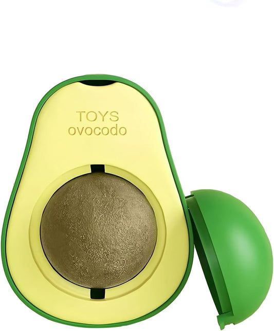 Cat Nip Ball, Catnip Wall Balls Snack Teeth Washing Healthy Rotatable Treats Toys, Kitten Playing Toy for Indoor, Cats Soothing Catnip (Avocado)