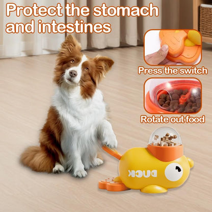 Duck Shaped Dog Treat Dispenser,Interactive Pet Automatic Feeder Toy,Duck Treat Dispenser, Duck Shape Pet Slow Feeder per Gatti Strumento Di Alimentazione Del Cane Tratta, Riduce Il Gonfiore & Anti-In