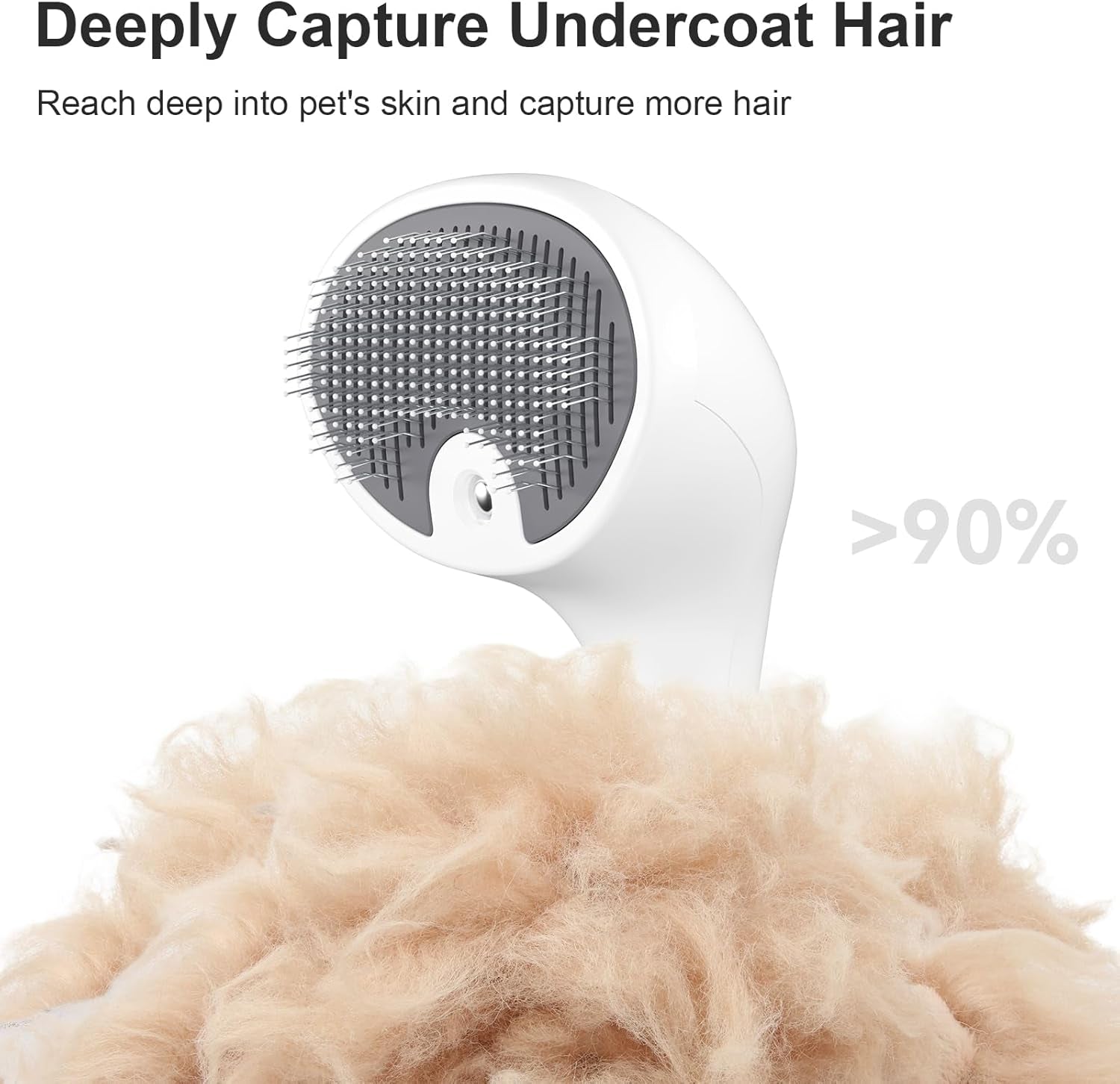 Spazzola a Vapore per Gatti E Cani Con Pulsante Di Rilascio, [Design Ultra-Silenzioso/Manico Ergonomico] Spazzola a Vapore Ricaricabile per Animali Domestici,Spazzola per Gatti, Cani Conigli