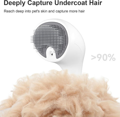 Spazzola a Vapore per Gatti E Cani Con Pulsante Di Rilascio, [Design Ultra-Silenzioso/Manico Ergonomico] Spazzola a Vapore Ricaricabile per Animali Domestici,Spazzola per Gatti, Cani Conigli